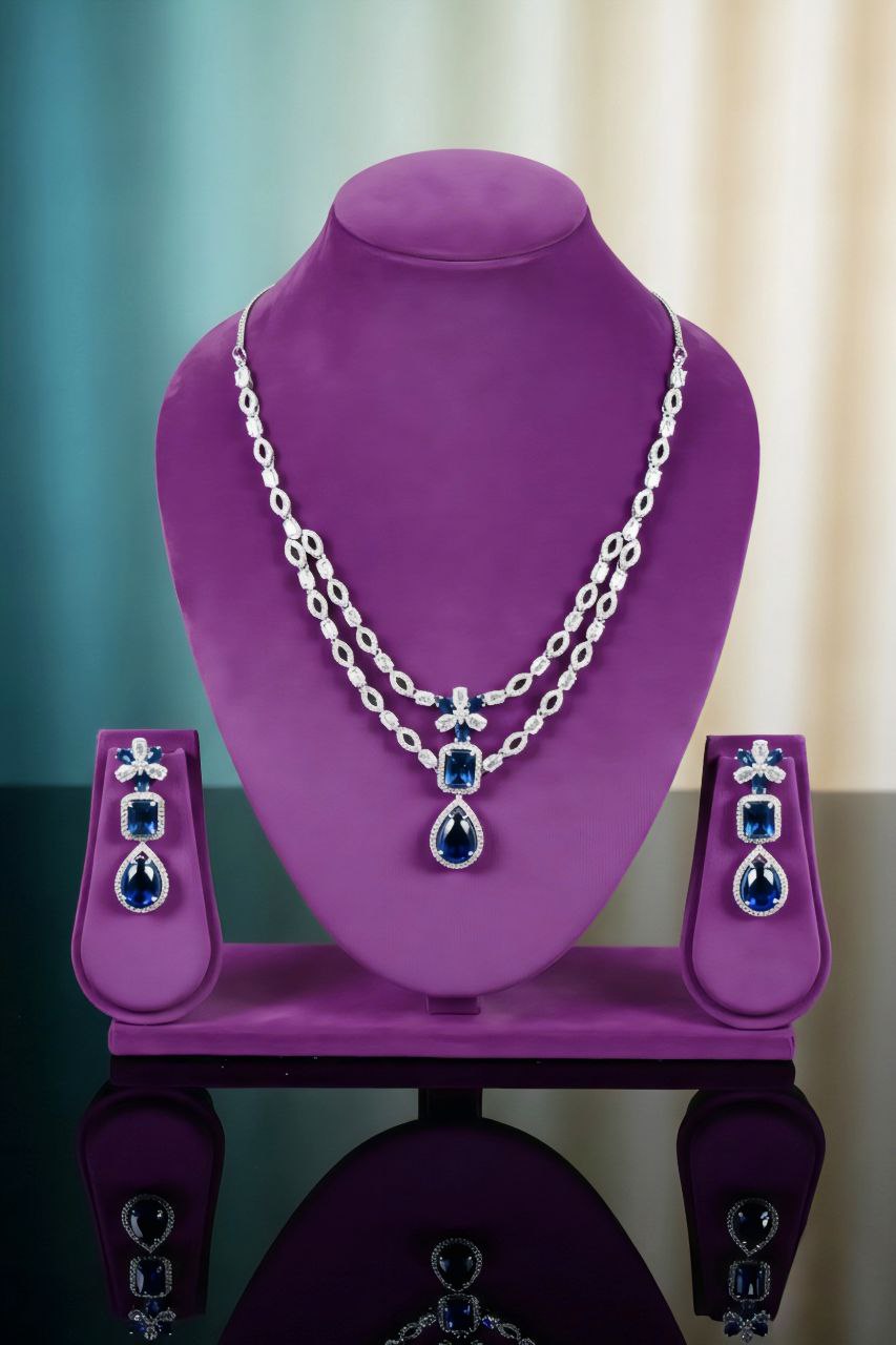 Blue Crystal Jewelry Set