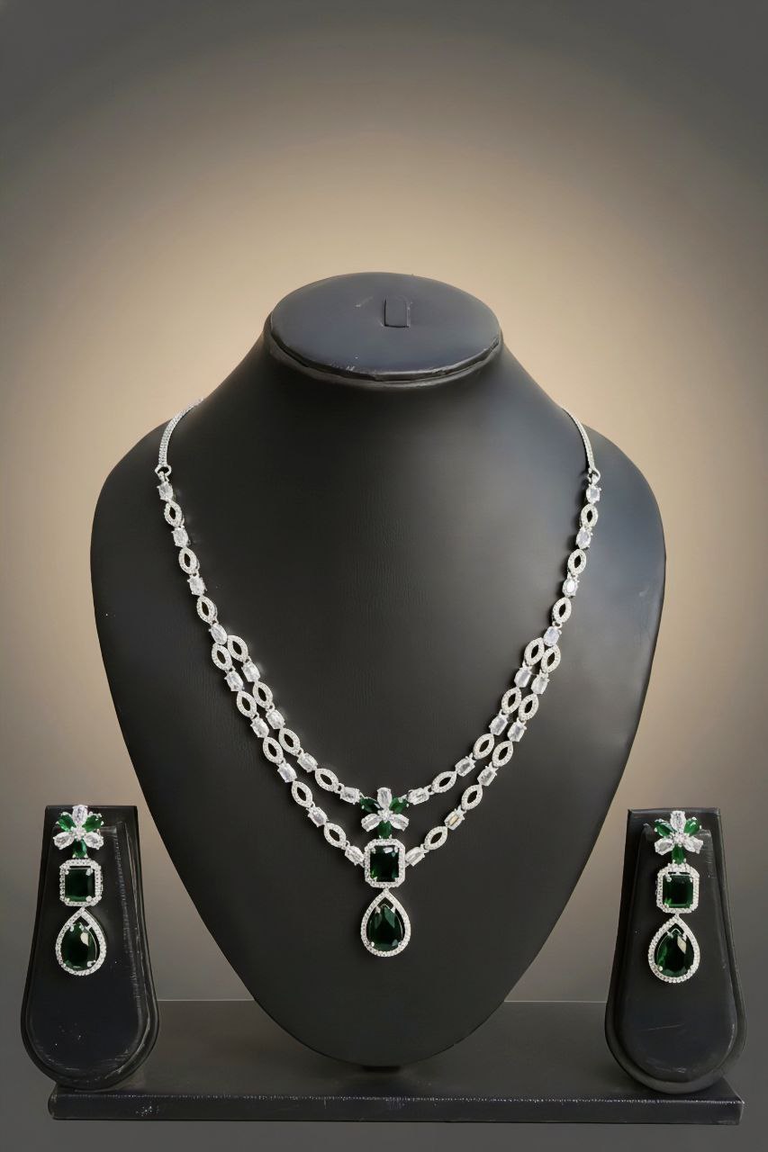 Green Crystal Jewelry Set
