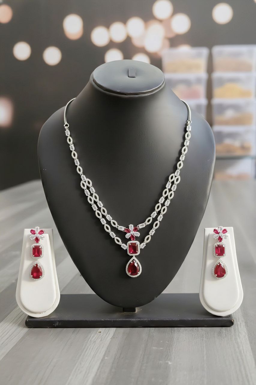 Red Crystal Jewelry Set