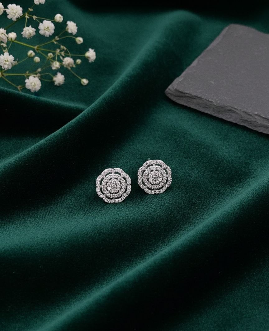Floral Silver Elegance Earrings