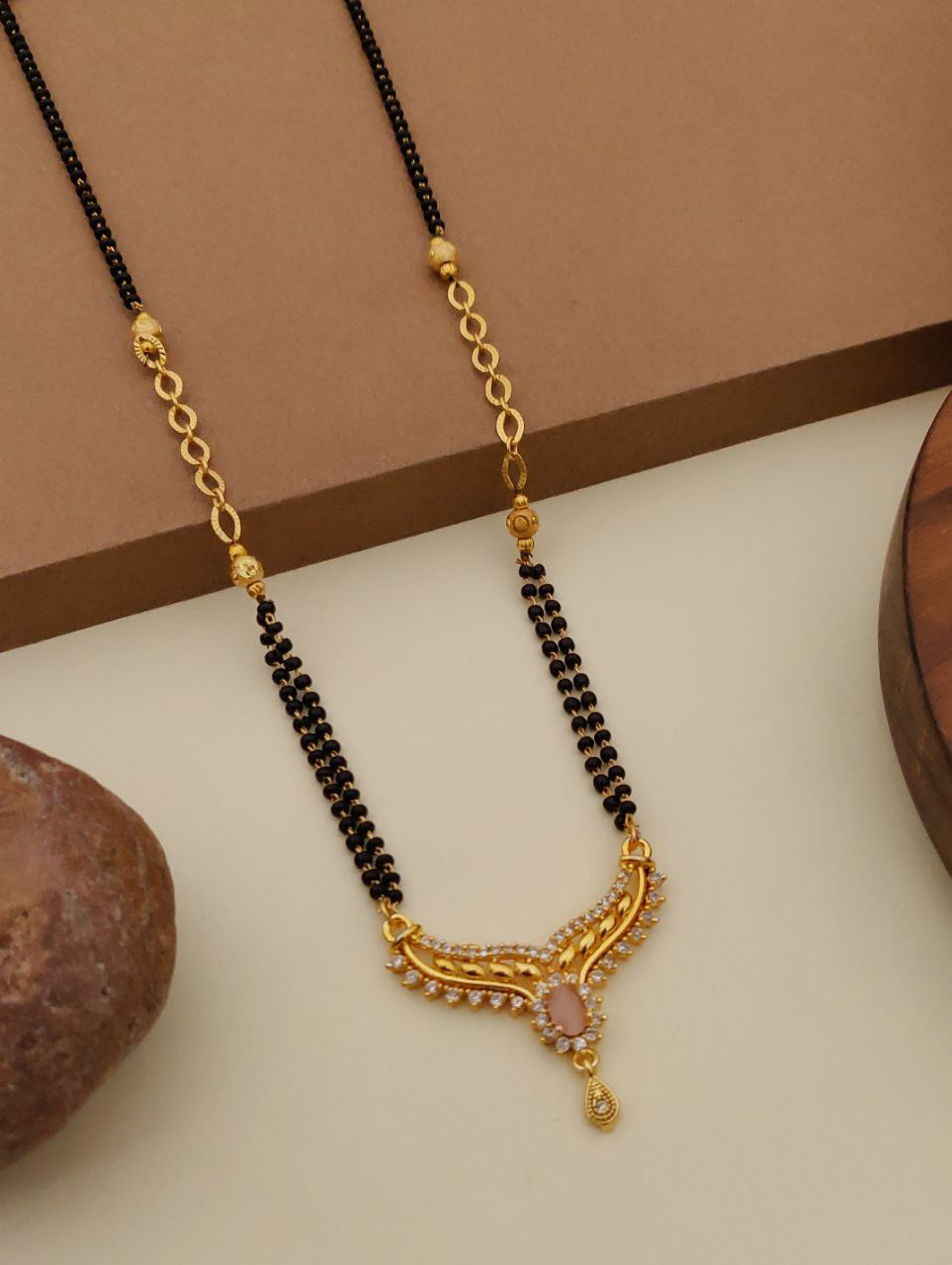 Golden mangalsutra double layer mala-55