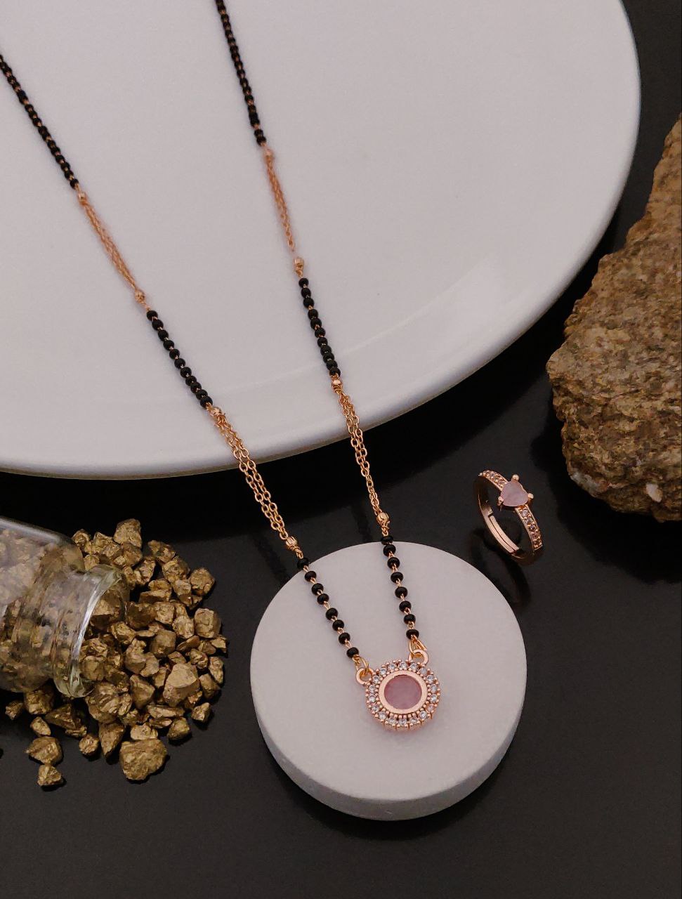 small mangalsutra with ring combo-60