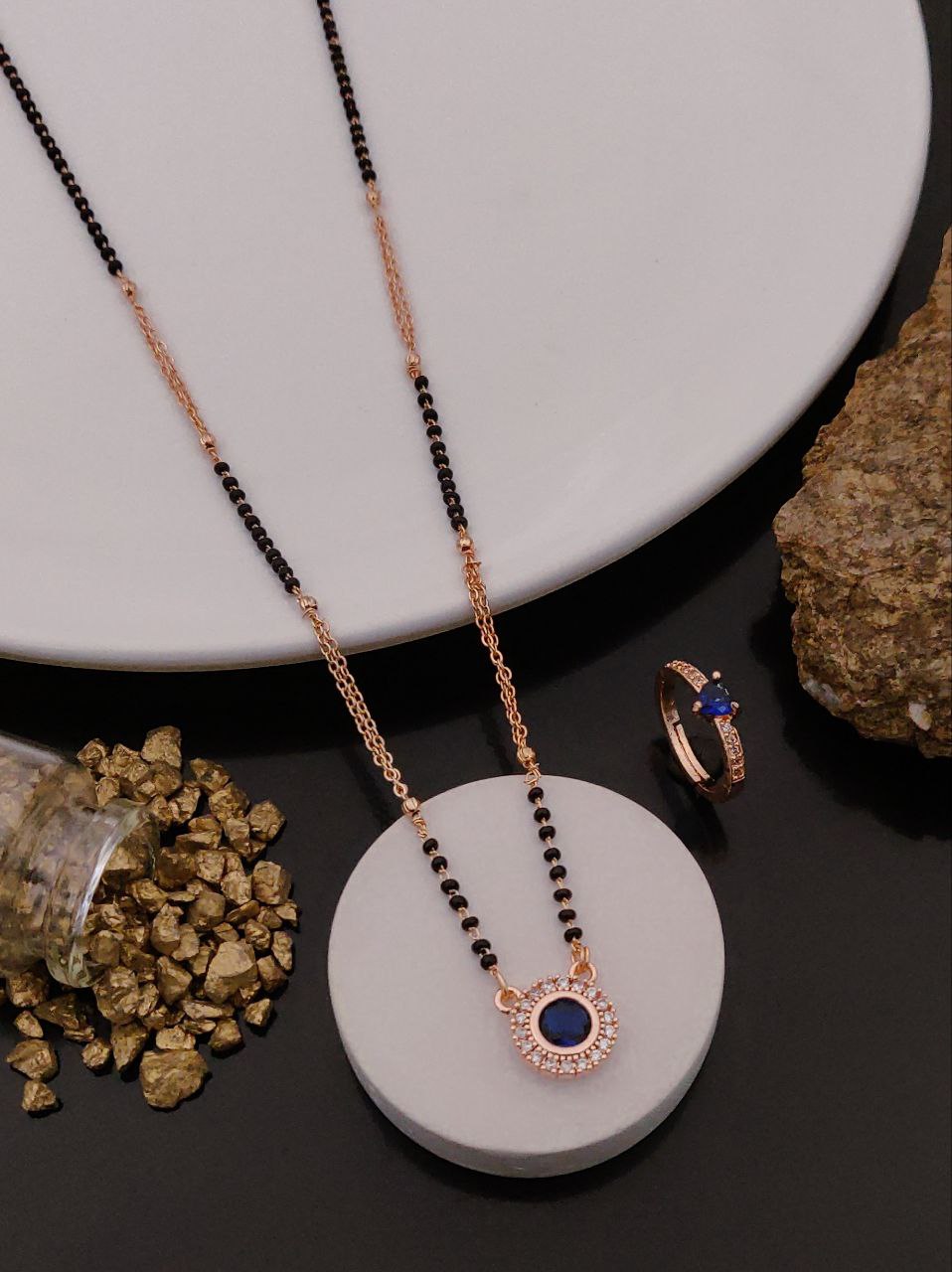 small mangalsutra with ring combo-61