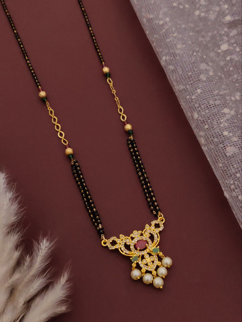 20 inch mala Golden pearl -62