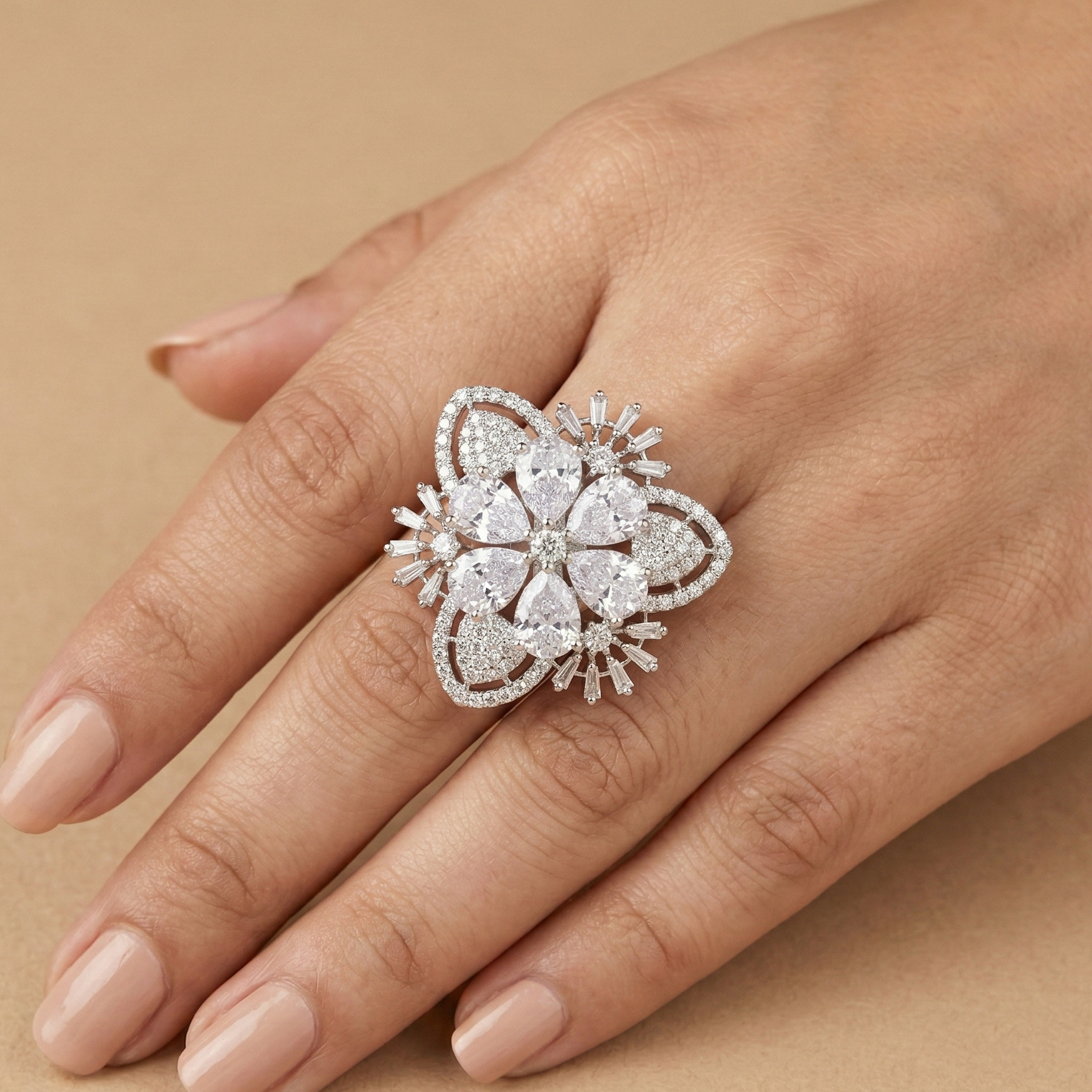 Ethereal Bloom Cocktail Ring
