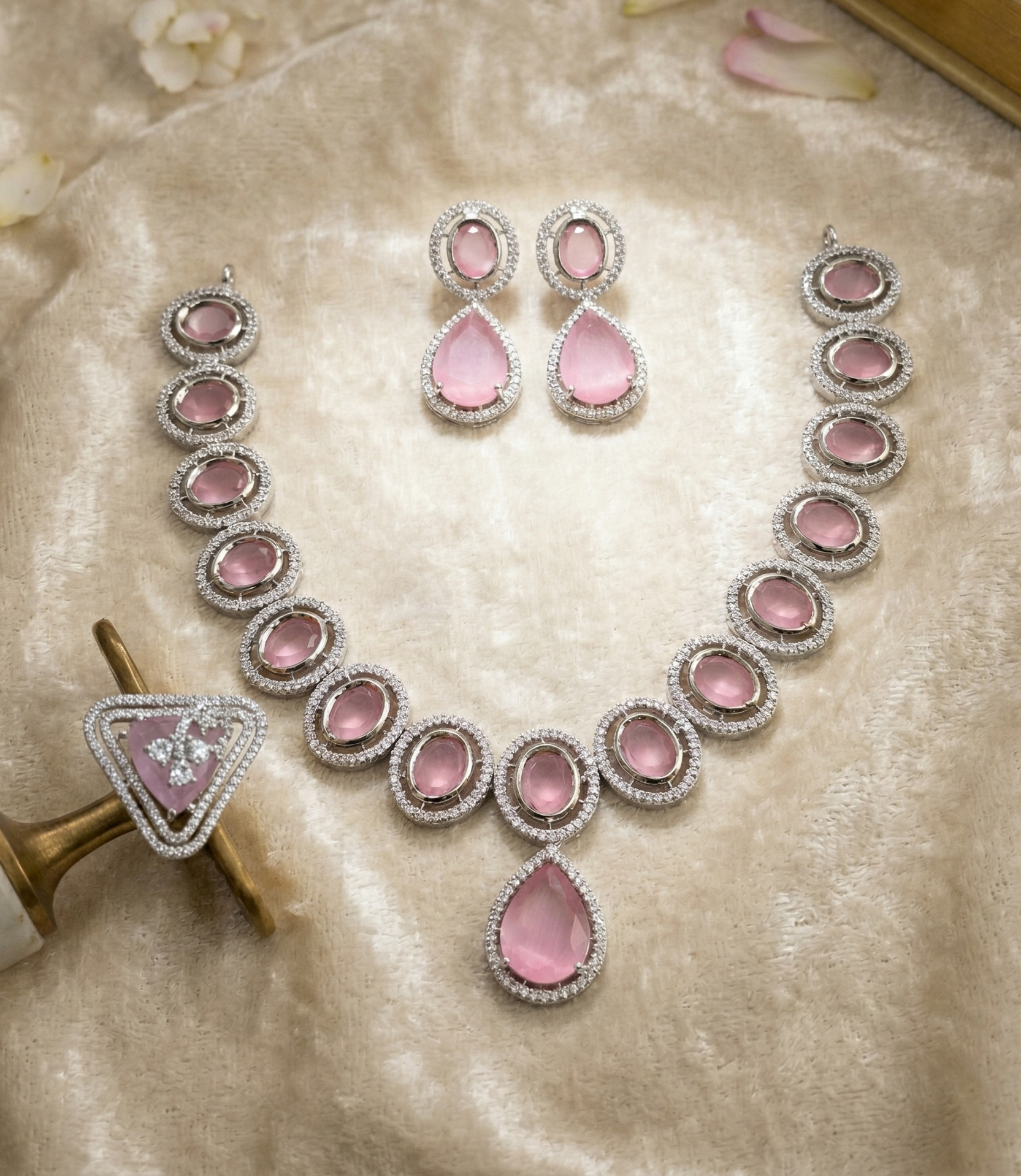 Rose Quartz Radiance Set With Ring