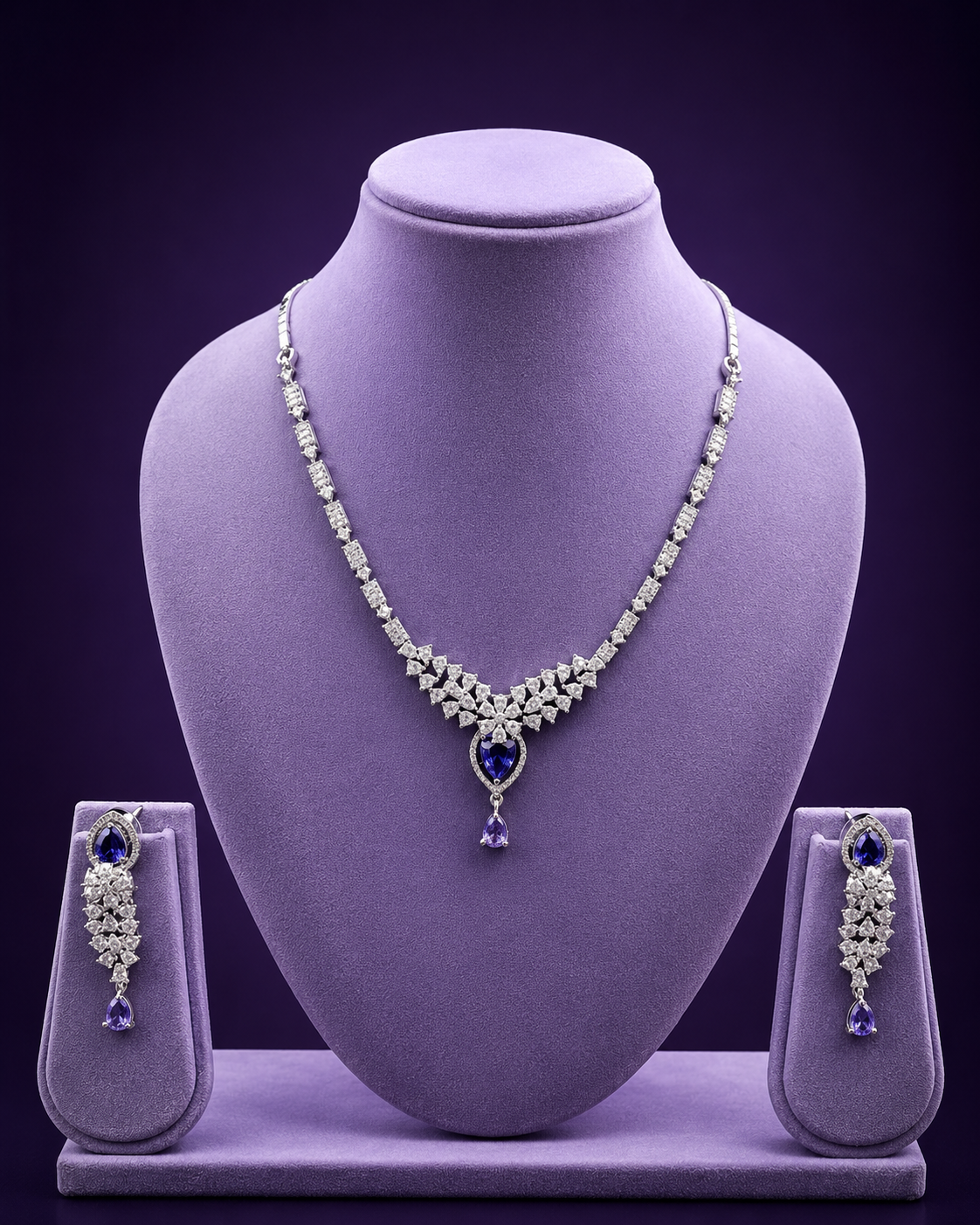 Purple diamond necklace